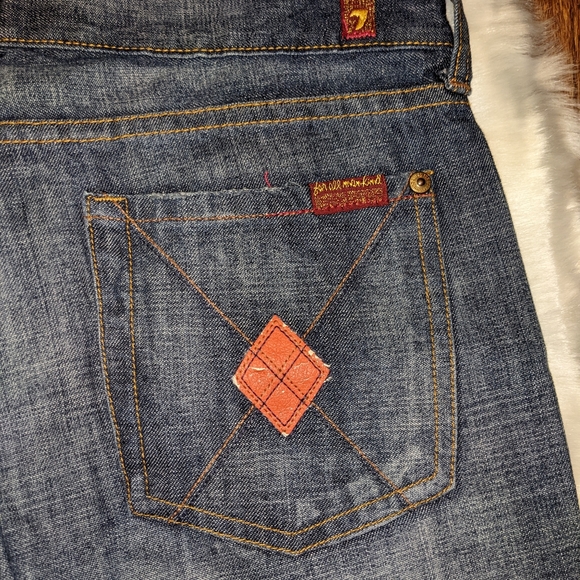 7 For All Mankind Jeans Women's 30 Blue Dojo Flare Stretch Denim Inseam 32 $168 - Picture 5 of 13